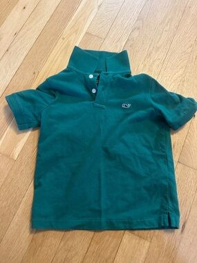Vineyard Vines Boys Teal Polo with Whale Emblem